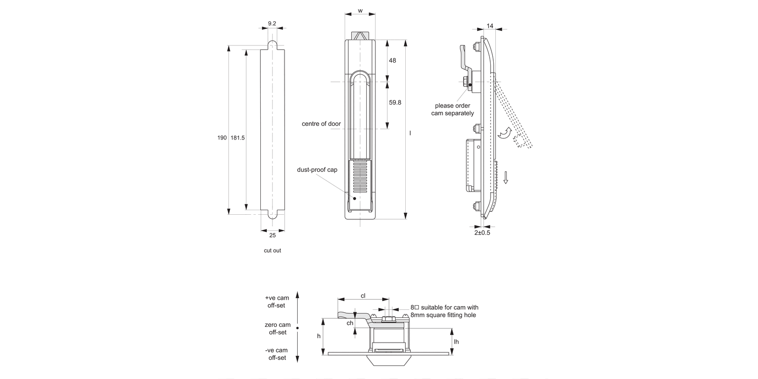 B1450 Swing Handles - Cam Control