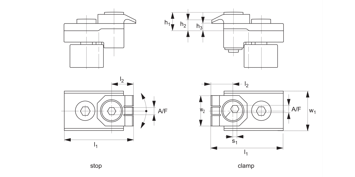 10960 T-Slot Finger Clamp Set