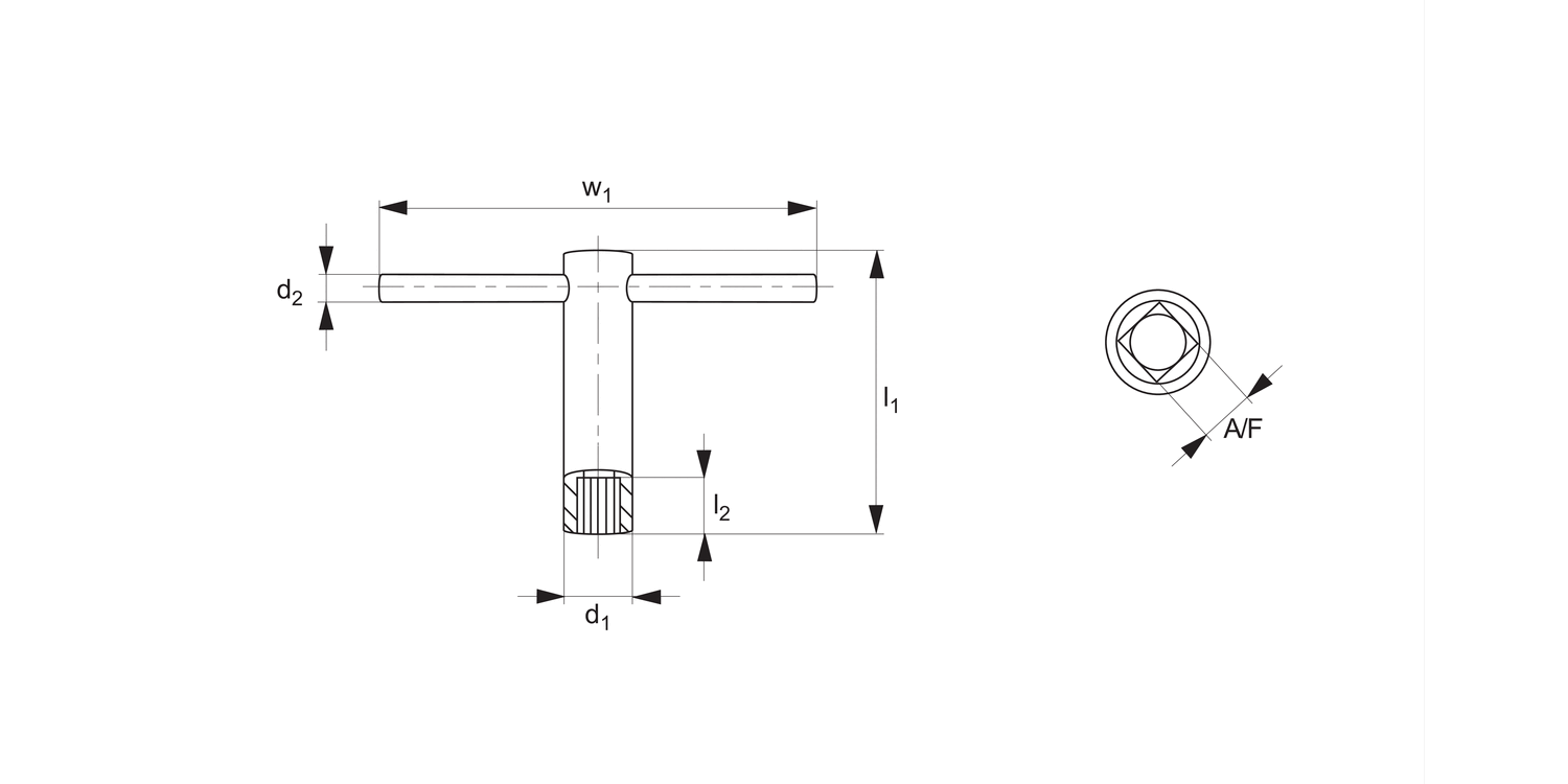92010 Square Drive Socket T-Wrench - Long