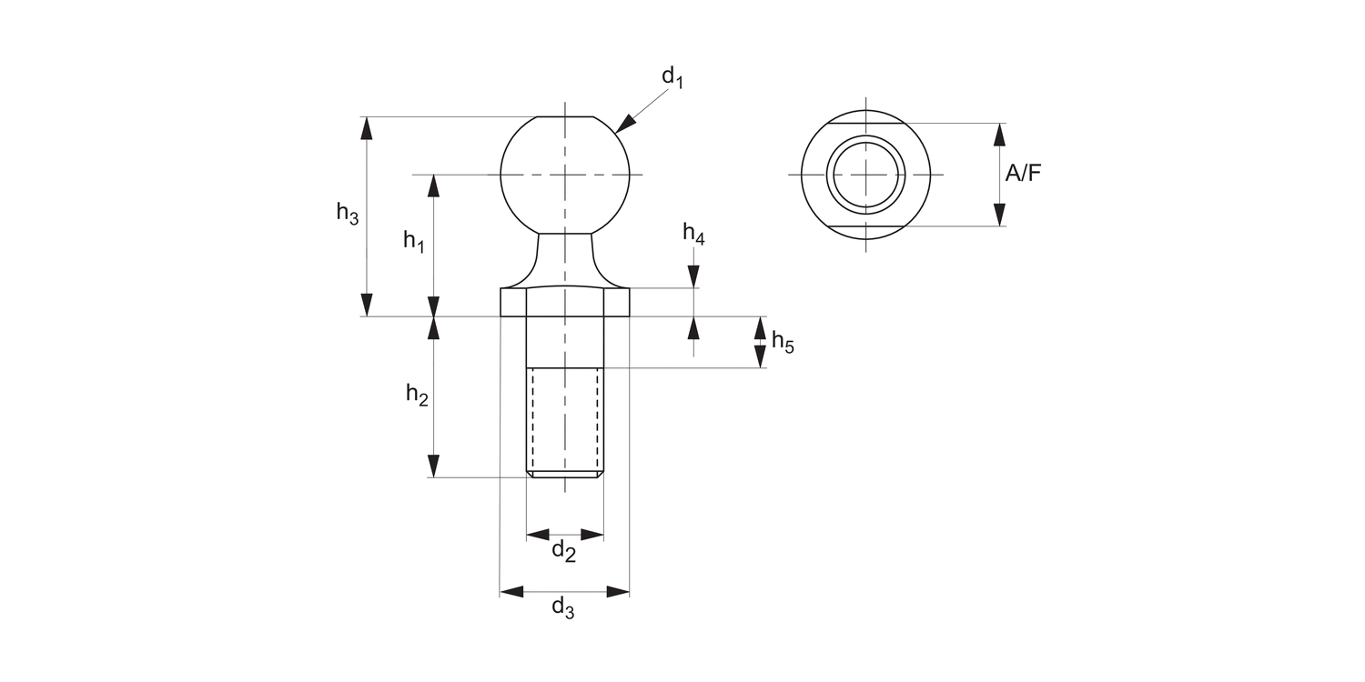 65550 Threaded Ball Studs