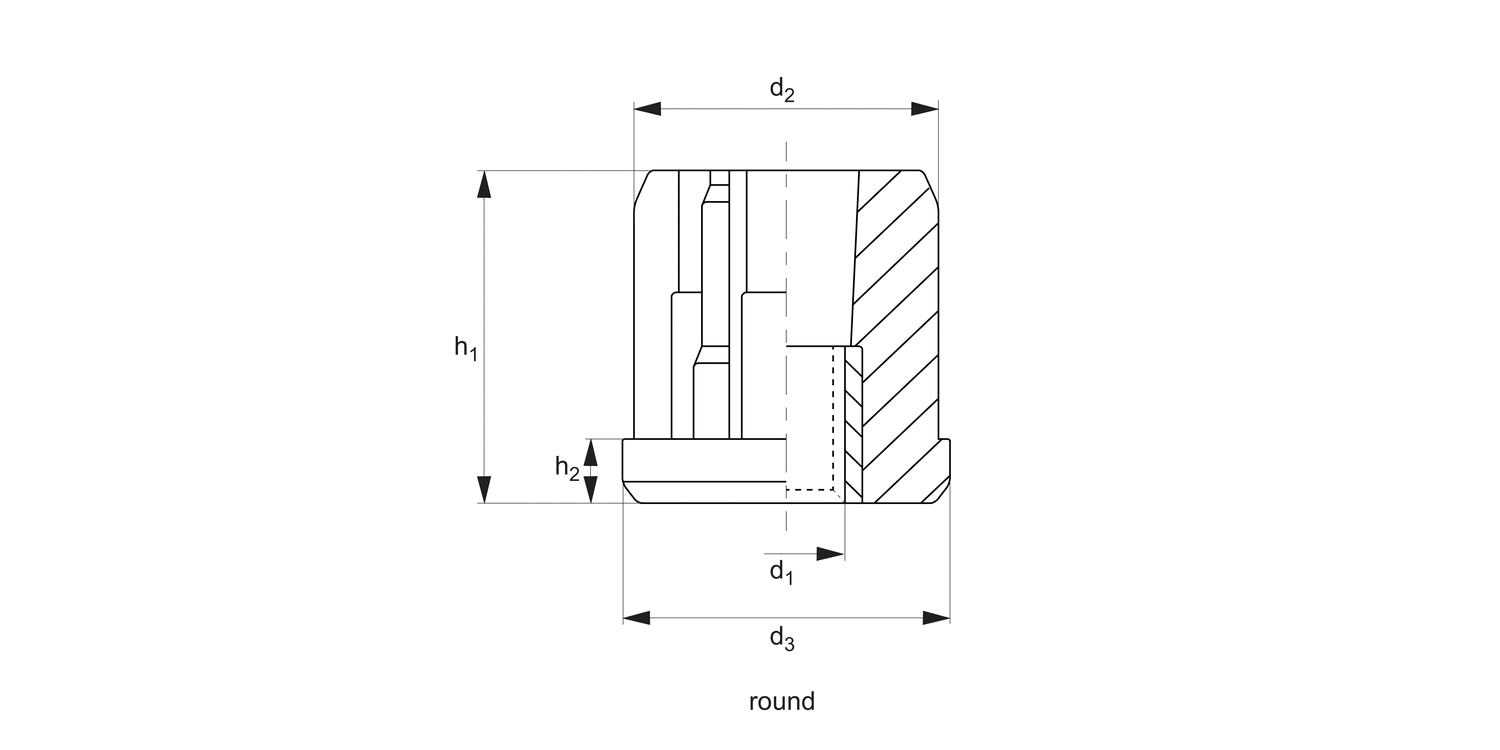 34693 Threaded Plastic Insert - Round