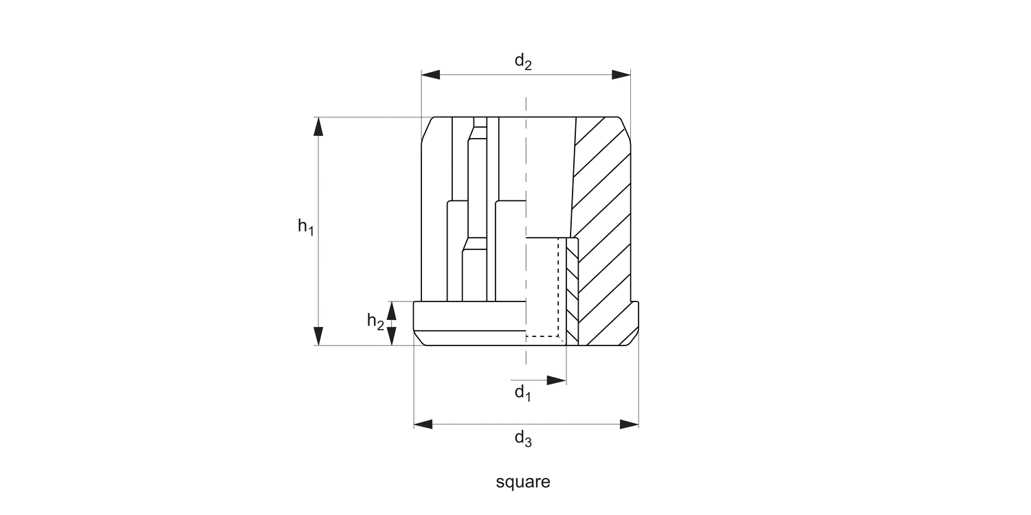34694 Threaded Plastic Insert - Square