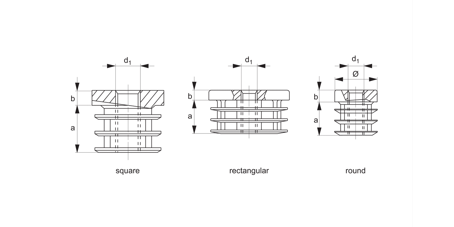 34680 Threaded Plastic Inserts for Hollow Section