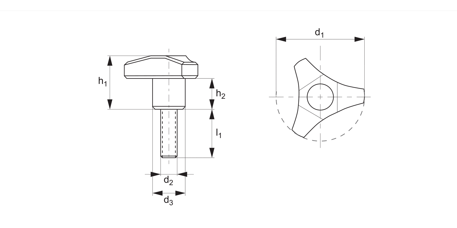 70660 Three Lobed Knobs