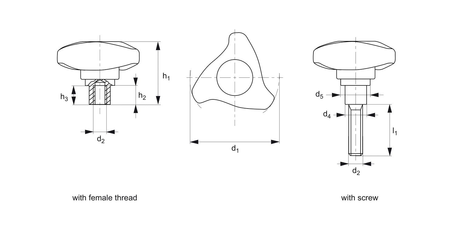 72490 Three-lobed Torque Handles