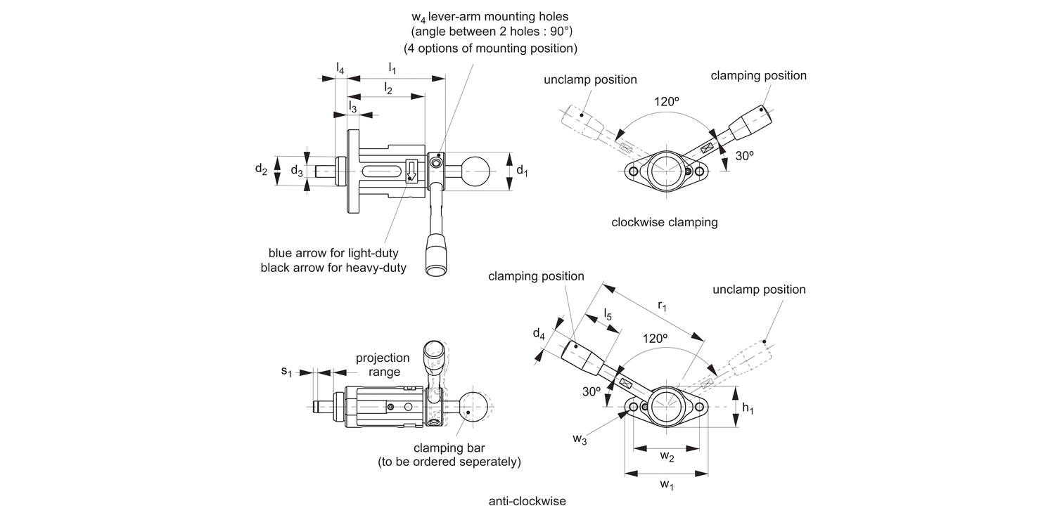 12615 Vertical Acting Thrust Clamps