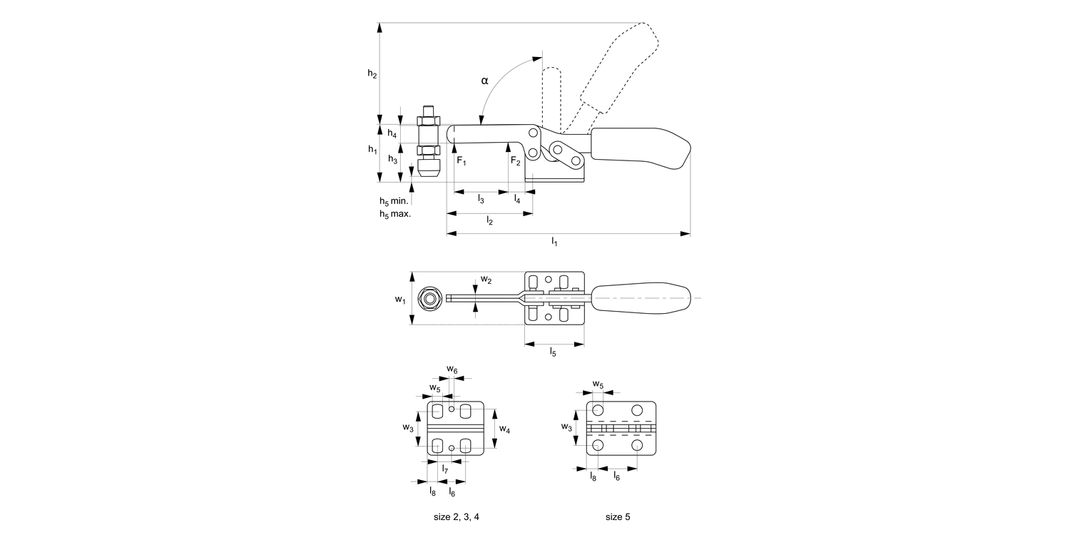 41030 Horizontal Acting Toggle Clamps
