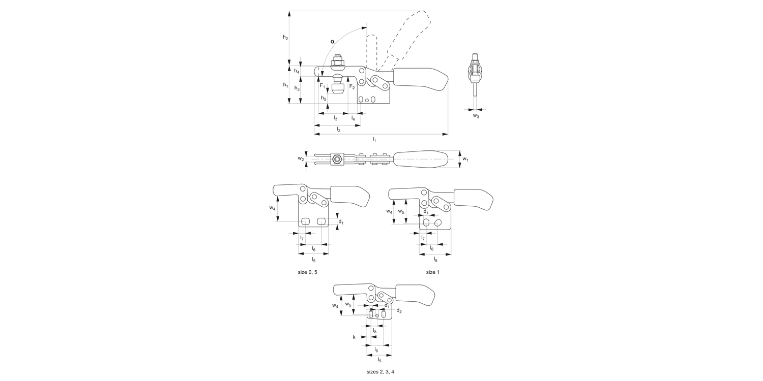 41050.1 Horizontal Acting Toggle Clamps