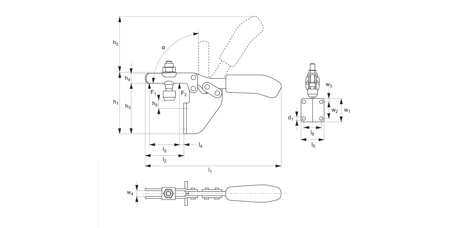 41100 Horizontal Acting Toggle Clamps