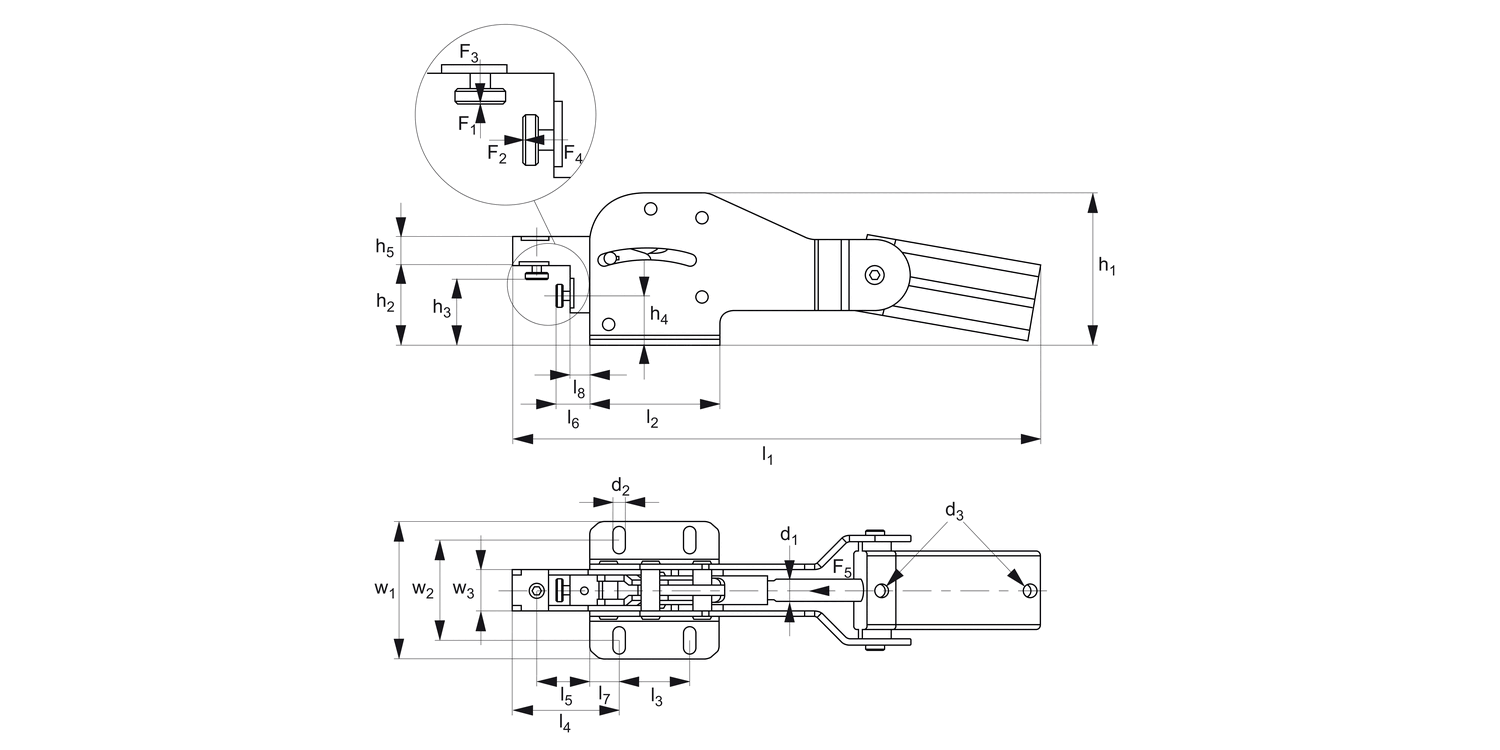 47030 Combi Pneumatic Toggle Clamp