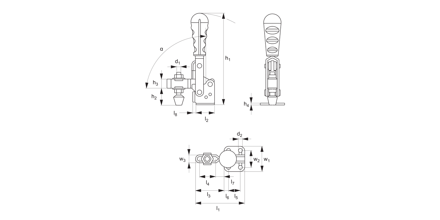 EC600 Toggle Clamps - Vertical Acting