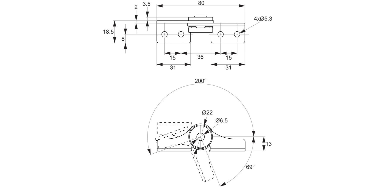 S4026 Constant Torque - Friction Torque Hinges