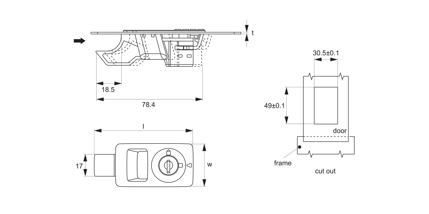 E2034 Touch Latches - Flush