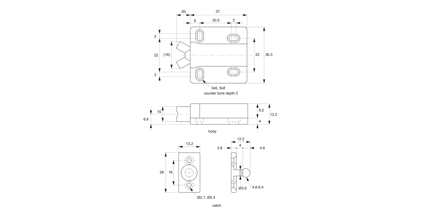 E2400 Touch Latches