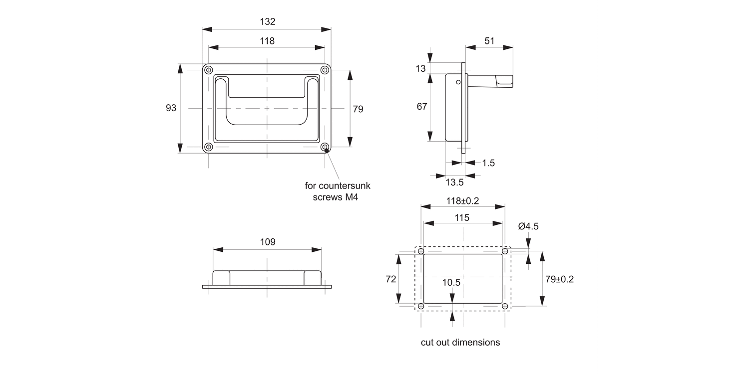 79540 Tray Handle, Collapsible