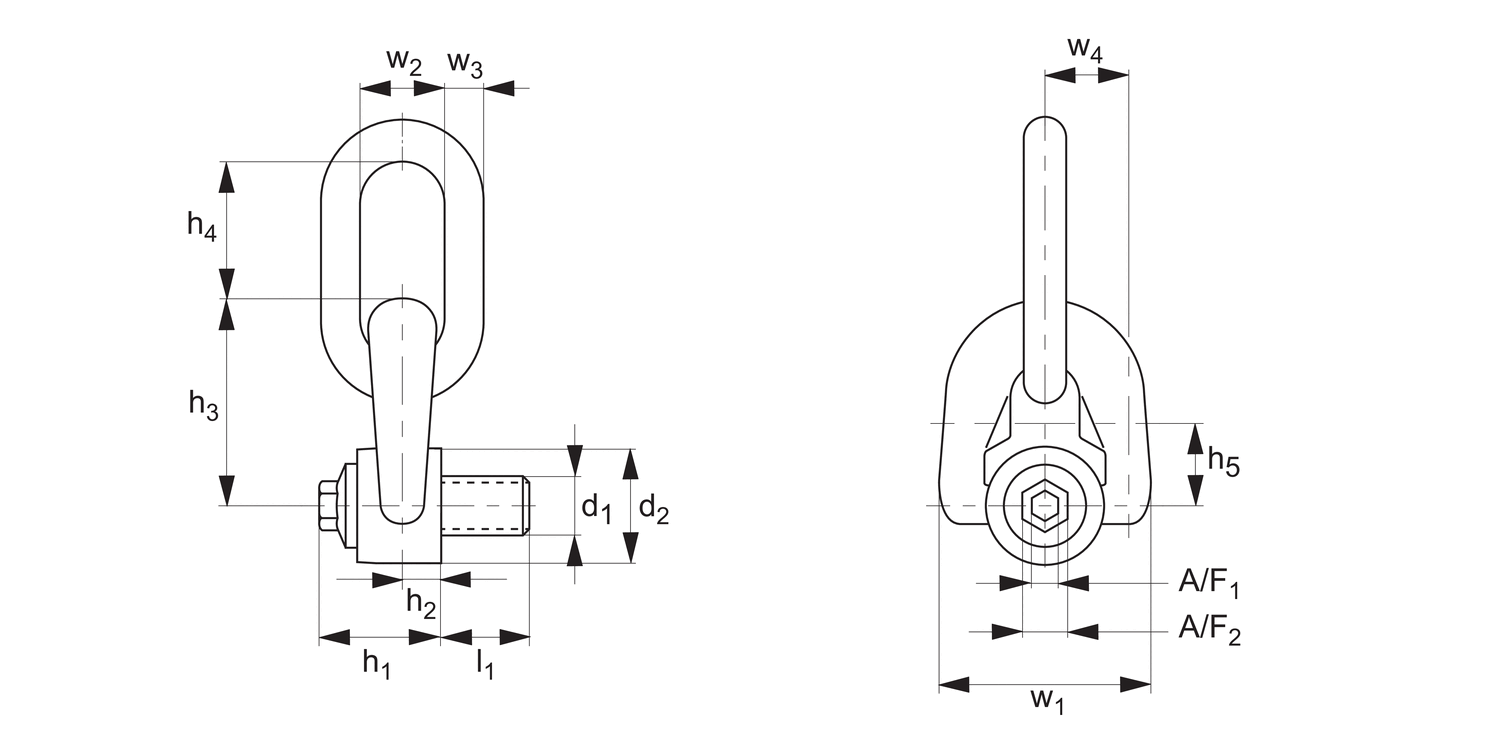 63150 Triple Swivel Rings Male