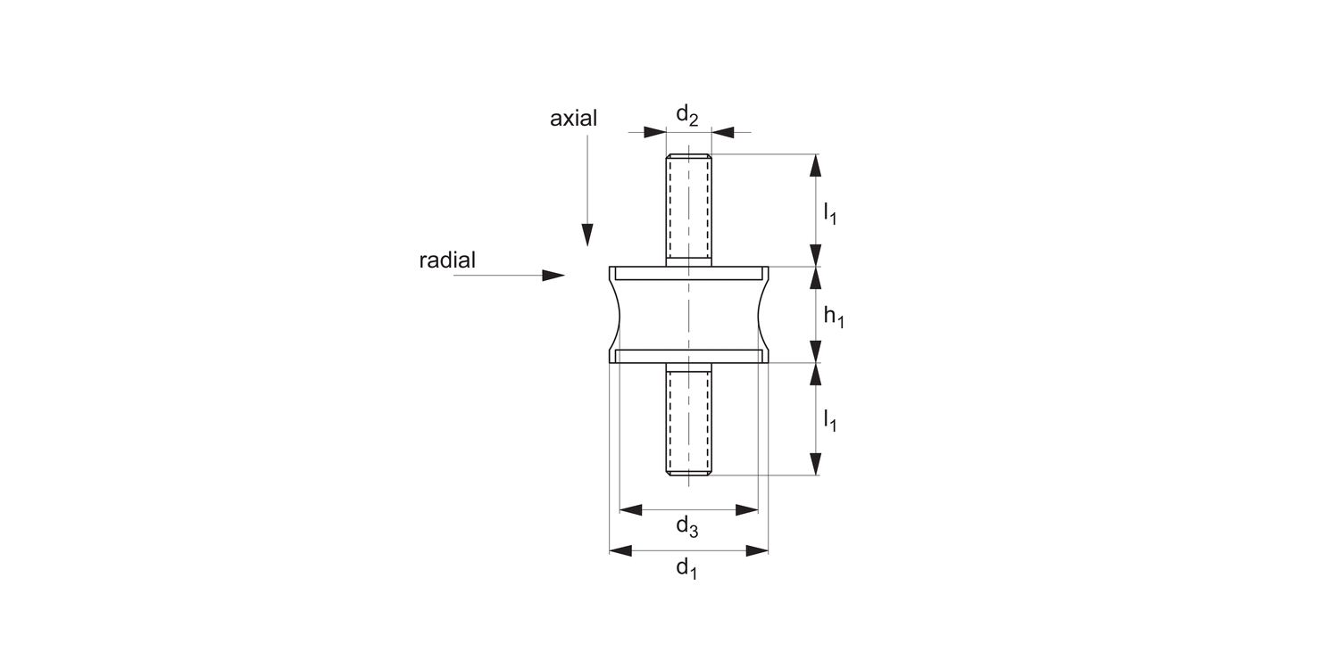 61100 Anti-vibration Cylinders Waisted